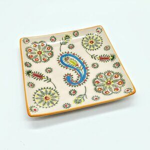 Yokohama Studio Hand-Painted Square Ceramic Plate